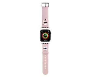 Karl Lagerfeld Karl and Choupette Head NFT Řemínek pro Apple Watch 42/44/45/49 růžová