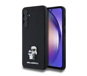 Karl Lagerfeld PU Saffiano Metal Karl and Choupette Zadní Kryt pro Samsung Galaxy A55 5G černá