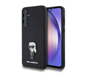 Karl Lagerfeld Fixed Glitter Metal Ikonik Zadní Kryt pro Samsung Galaxy A55 5G černá