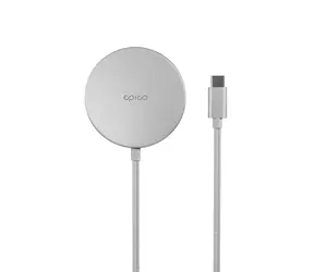 Epico Qi2 Mag+ Bezdrátová hliníková nabíječka s podporou uchycení MagSafe stříbrná / 15W