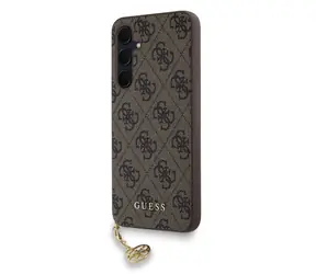 Guess 4G Charm Zadní Kryt pro Samsung Galaxy A35 5G hnědá