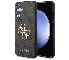 Guess PU 4G Metal Logo Zadní Kryt pro Samsung Galaxy S24 šedá