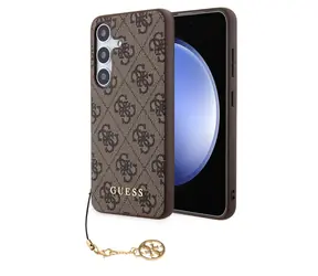 Guess 4G Charm Zadní Kryt pro Samsung Galaxy S24 hnědá