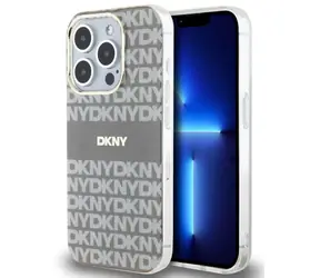 DKNY PC/TPU Repeat Pattern Tonal Stripe Magsafe Zadní Kryt pro Apple iPhone 15 Pro Max béžová