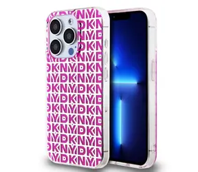 DKNY PC/TPU Repeat Pattern Zadní Kryt pro Apple iPhone 15 Pro růžová
