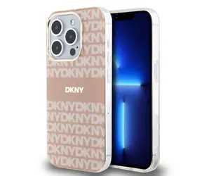 DKNY PC/TPU Repeat Pattern Tonal Stripe Magsafe Zadní Kryt pro Apple iPhone 15 Pro růžová