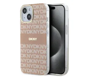 DKNY PC/TPU Repeat Pattern Tonal Stripe Magsafe Zadní Kryt pro Apple iPhone 15 růžová