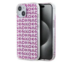 DKNY PC/TPU Repeat Pattern Zadní Kryt pro Apple iPhone 15 růžová