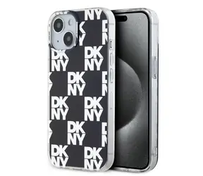 DKNY PC/TPU Checkered Pattern Zadní Kryt pro Apple iPhone 15 černá