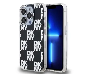 DKNY PC/TPU Checkered Pattern Zadní Kryt pro Apple iPhone 14 Pro černá