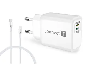 CONNECT IT DUPLEX bílá / Nabíjecí adaptér / 20W / Lightning + USB-C