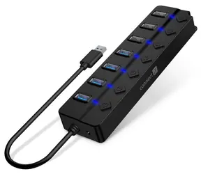 CONNECT IT Mighty Switch 2 černá / USB Hub / 4x USB-A 3.0 / 3x USB-A 2.0