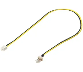 PremiumCord Kabel napájecí pro ventilátor z 2 pinového FAN na 3 pinový FAN konektor / pro zastrčení do ventilátoru