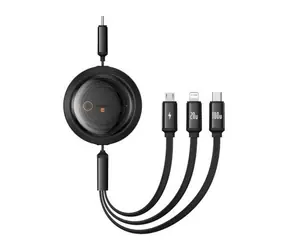 Baseus P10368700111-04 Free2Draw 3v1 USB-C - microUSB & USB-C & Lightning (100W) 1.1m černá