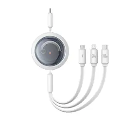 Baseus P10368700211-03 Free2Draw 3v1 USB-C - microUSB & USB-C & Lightning (100W) 1.1m bílá