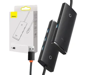 Baseus WKQX080101 USB Hub 4v1 černá / 4x USB-A