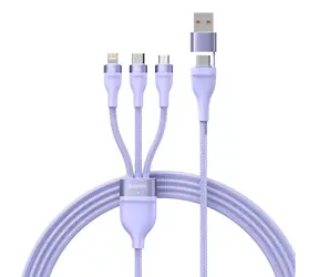 Baseus CASS030105 Flash Series 2 3v1 USB-C - microUSB & USB-C & Lightning (100W) 1.2m fialová