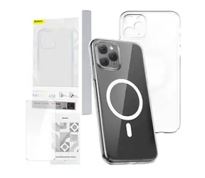 Baseus ARSJ010102 Magnetic Crystal Clear MagSafe Pouzdro pro Apple iPhone 11 Pro čirá / + tvrzené sklo