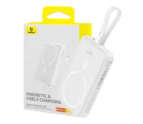 Baseus P10022109223-00 Magnetic Mini bílá / Powerbanka / 10000mAh / Lightning / MagSafe / 20W