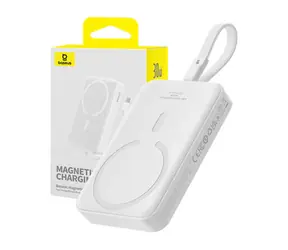 Baseus P1002210B223-00 Magnetic Mini bílá / Powerbanka / 10000mAh / USB-C / MagSafe / 30W
