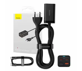 Baseus CCGP040101 Rychlonabíječka GaN3 Pro černá / 2x USB-A / 2x USB-C / 65W