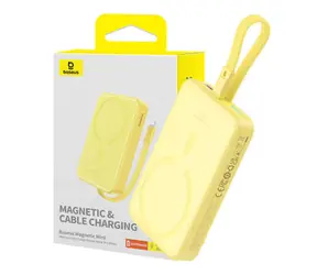Baseus P10022109Y23-00 Magnetic Mini žlutá / Powerbanka / 10000mAh / Lightning / MagSafe / 20W
