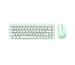 MOFII Bean 2.4G bílo-zelená / Set bezdrátové klávesnice + myši / US layout / 2.4Ghz USB dongle / 1200DPI