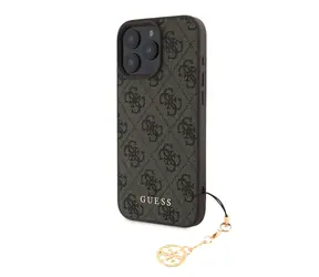 Guess 4G Charm Zadní Kryt pro Apple iPhone 16 Pro Max Tone on Tone hnědá