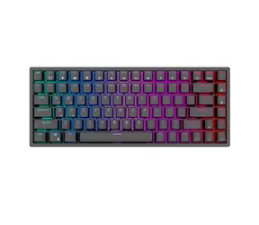 Royal Kludge RK84 RGB hnědé spínače černá / Bezdrátová klávesnice / mechanická / 2.4GHz & BT & USB / US Layout