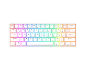 Royal Kludge RK61 RGB hnědé spínače bílá / Bezdrátová klávesnice / mechanická / BT & USB / US Layout