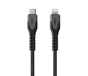 UAG Rugged Kevlar Datový a nabíjecí kabel USB-C (M) - Lightning 1.5m černo-šedá BULK