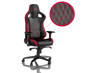 noblechairs EPIC mousesports Edition černo-červená / Herní židle / syntetická kůže / nastavitelná / pojezdová kolečka 