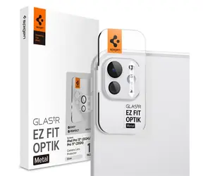Spigen Glass tR EZ Fit Optik Metal 1 Pack ochranné sklo čoček pro Apple iPad Pro 13" (2024) & 11" (2024) stříbrná