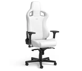 noblechairs EPIC White Edition / Herní židle / syntetická kůže / nastavitelná / pojezdová kolečka / nosnost 120 kg 