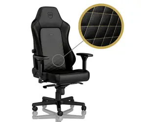 noblechairs HERO černo-zlatá / Herní židle / PU kůže / nastavitelná / pojízdná kolečka / nosnost 150 kg 