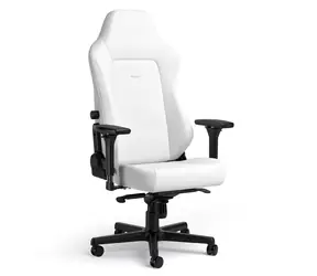 noblechairs HERO White Edition / Herní židle / syntetická kůže / nastavitelná / pojízdná kolečka / nosnost 150 kg 