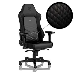 noblechairs HERO Real Leather černá / Herní židle / pravá kůže / nastavitelná / pojízdná kolečka / nosnost 150 kg 