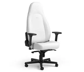 noblechairs ICON White Edition / Herní židle / syntetická kůže / nastavitelná / pojízdná kolečka / nosnost 150 kg  