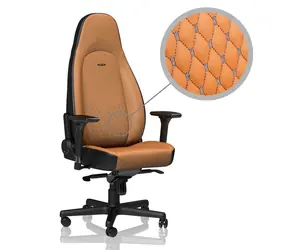 noblechairs ICON Real Leather hnědo-černá / Herní židle / pravá kůže / nastavitelná / pojízdná kolečka / nosnost 150 kg 