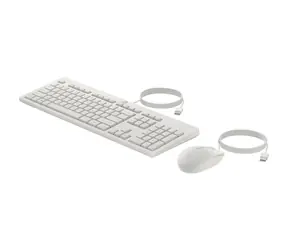 HP 225 Combo bílá / Set drátové klávesnice + myši / membránová / CZ-SK Layout / 1200 dpi