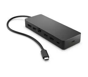 HP Universal USB-C Multiport Hub černá / USB Hub / 1x USB-C / 1x USB-C (PD) / 2x USB-A / RJ-45 / HDMI 2.0 / DisplayPort