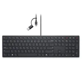 DELL KB525C černá / drátová klávesnice / USB-A + USB-C / DE Layout 