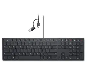 DELL KB525C černá / drátová klávesnice / USB-A + USB-C / US Layout 