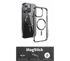 SWISSTEN CLEAR JELLY MagStick METALLIC pouzdro pro Apple iPhone 16 Pro Max černá