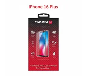 SWISSTEN FULL FLUE COLOR FRAME CASE FRIENDLY ochranné sklo pro Apple iPhone 16 Plus černá