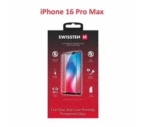 SWISSTEN FULL FLUE COLOR FRAME CASE FRIENDLY ochranné sklo pro Apple iPhone 16 Pro Max černá