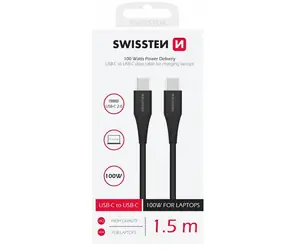 SWISSTEN  Datový kabel TPE USB-C - USB-C 2.5m černá / Power Delivery 5A (100W)