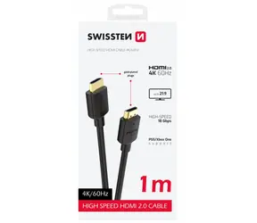 SWISSTEN Kabel HDMI 2.0 (M) - HDMI 2.0 (M) 1m černá / 18 Gbps / 4K / 60Hz / zlacené kontakty