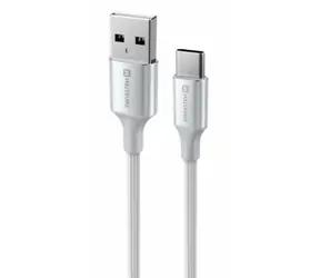 SWISSTEN TEXTILE II datový kabel USB - USB-C 1.5m bílá