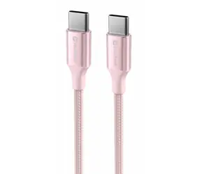 SWISSTEN TEXTILE II datový kabel USB-C - USB-C 1.5m růžová